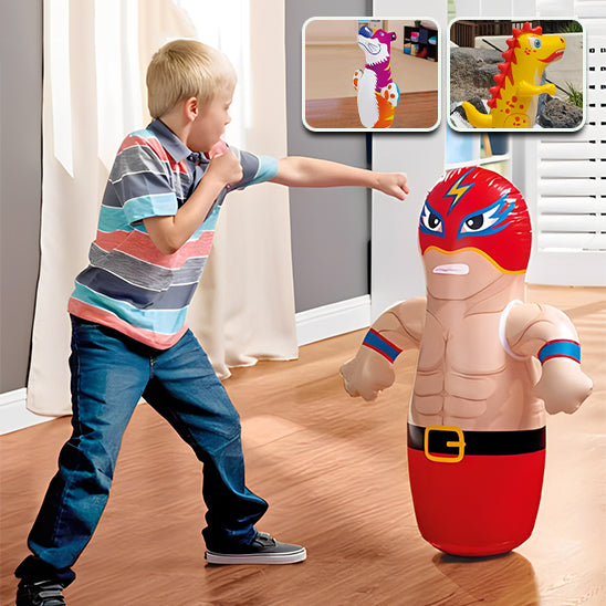 Sac de Boxe sur Pied Enfant : L'Assortiment Bop Bag 3D pour Petits Boxeurs en Herbe