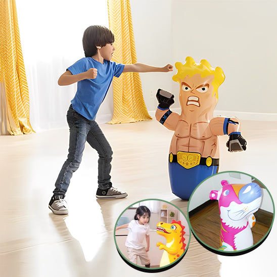 Sac de Boxe sur Pied Enfant : L'Assortiment Bop Bag 3D pour Petits Boxeurs en Herbe